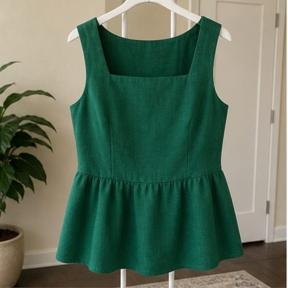 Emerald Peplum Top